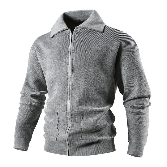 Herren Sportliche und bequeme Strickjacke mit hohen Kragen Nord Taschen