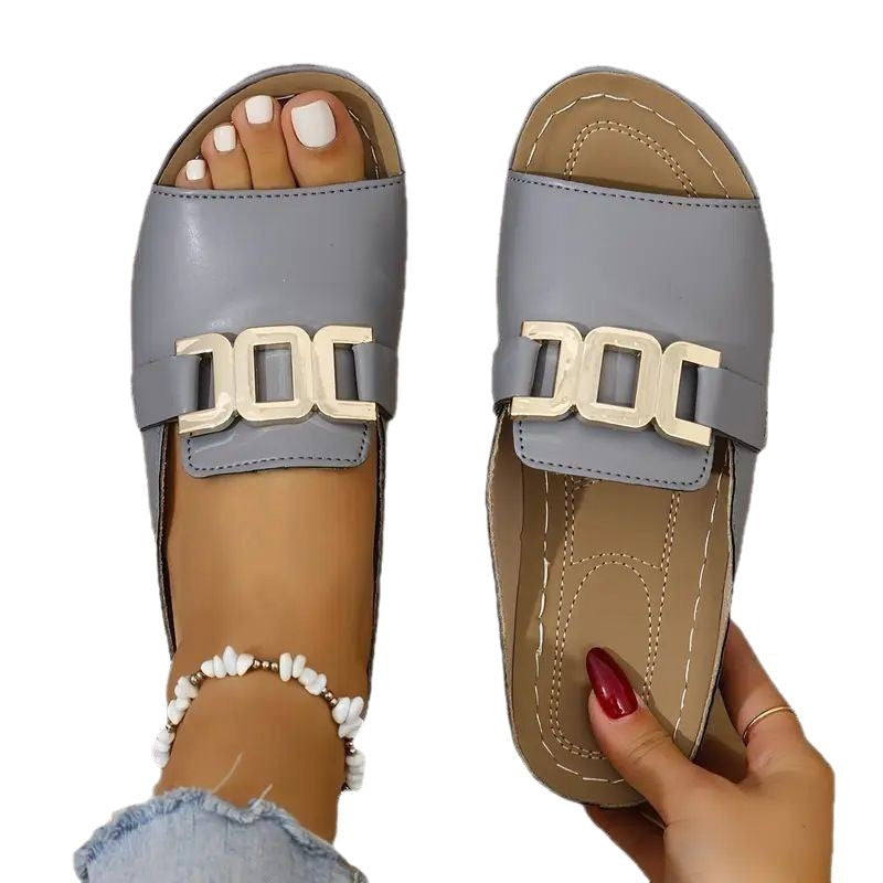 Damen elegante Zehentrenner-Sandalen mit dekorativem Schmuckdetail Nord Taschen
