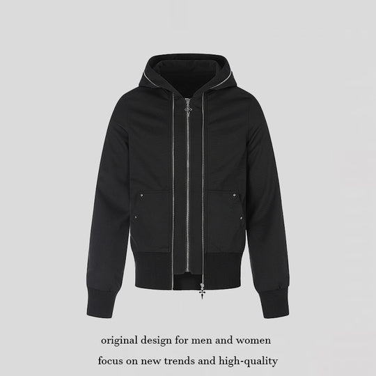 Damen Kapuzen-Sweatjacke mit hohem Stehkragen, kontrastierenden Ziernähten und durchgehendem Reißverschluss Nord Taschen