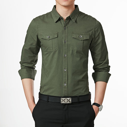 Herren Slim-Fit Oxford-Hemd mit Brustklappen und Kentkragen Nord Taschen