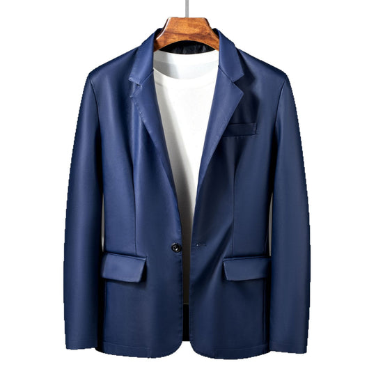 Herren Einreihiger Blazer aus Lederimitat mit Notch-Revers und Pattentaschen Nord Taschen