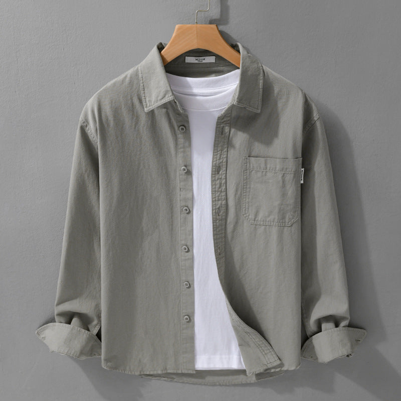 Herren Leichtes Baumwoll-Overshirt mit Brusttasche und Relaxed‑Fit Nord Taschen