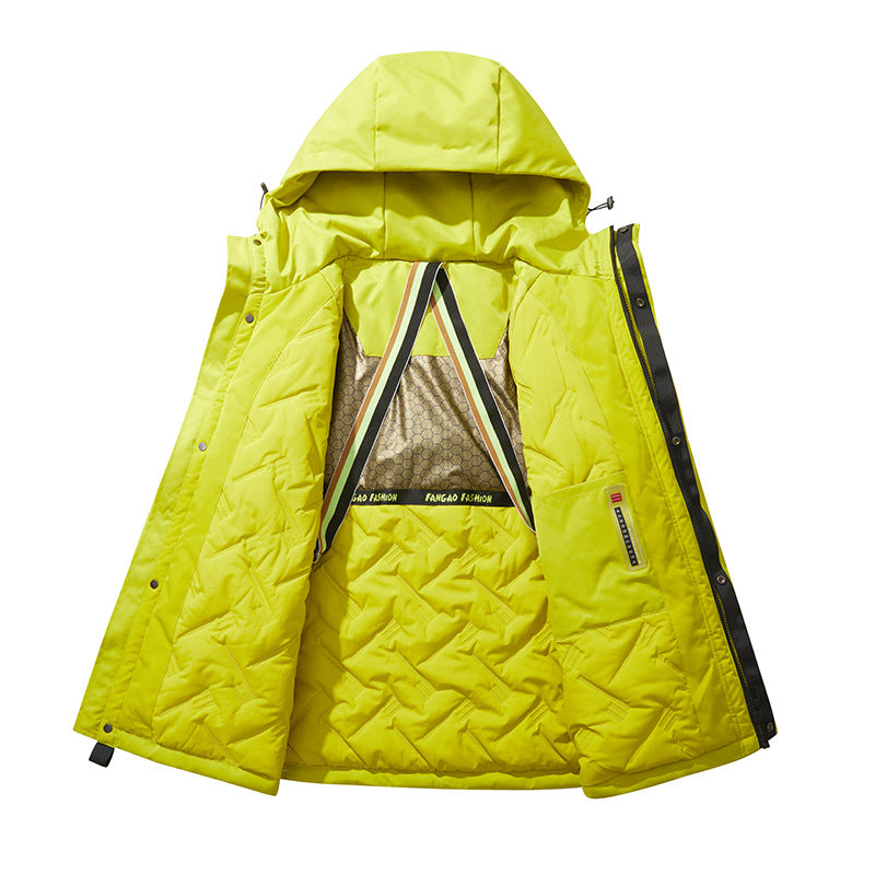Herren Technischer Utility-Parka mit Kapuze, multifunktionalen Fronttaschen und Thermofutter Nord Taschen