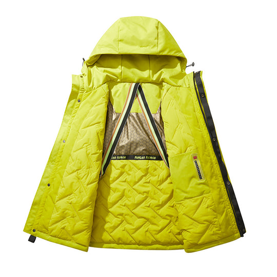 Herren Technischer Utility-Parka mit Kapuze, multifunktionalen Fronttaschen und Thermofutter Nord Taschen