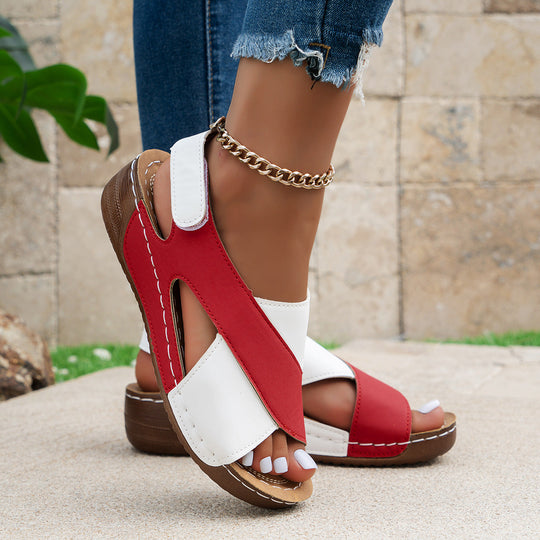Damen Bequeme Sandalen mit geflochtenem Riemen und bequemem Fußbett