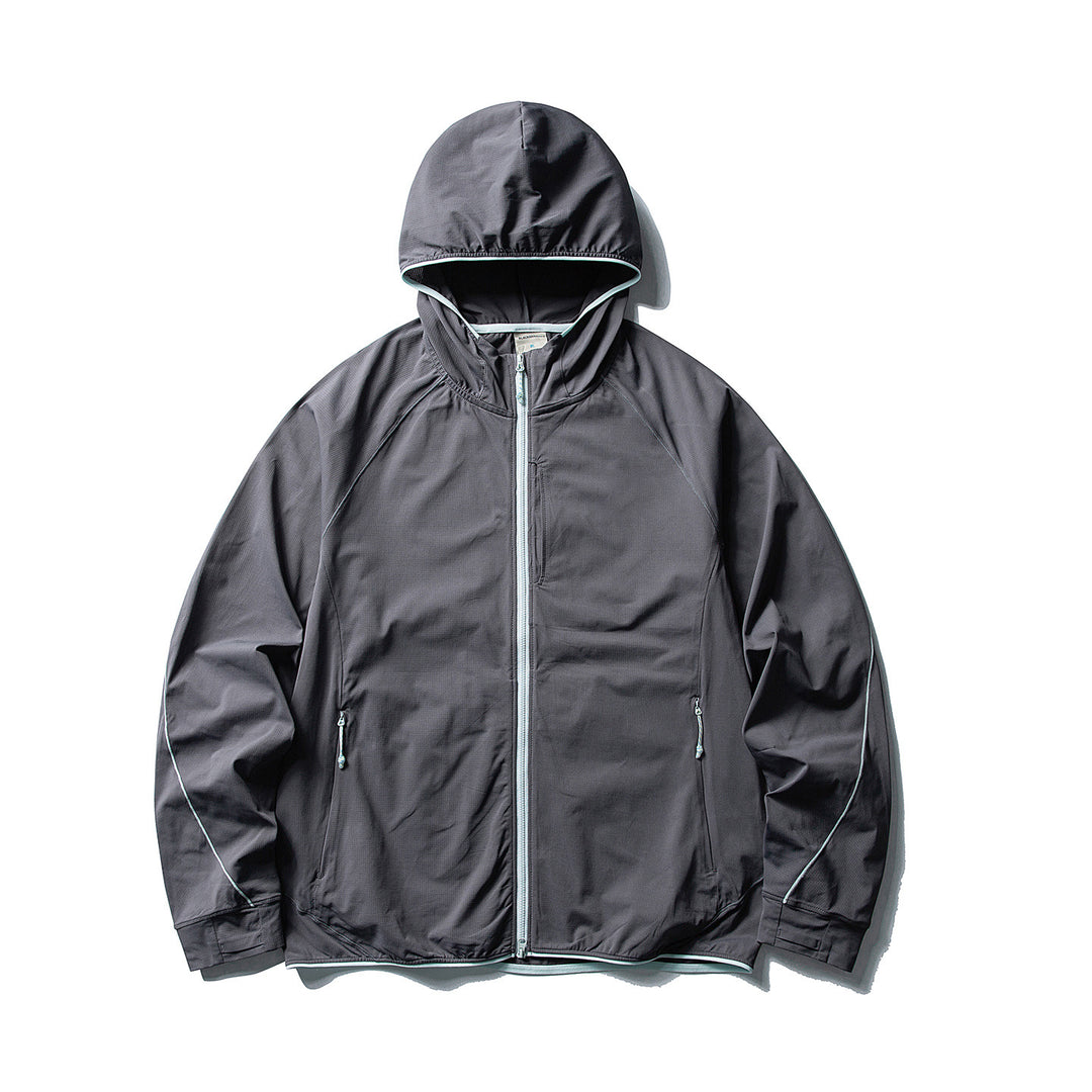Damen Leichte Ripstop-Outdoor-Kapuzenjacke mit Raglanärmeln und Reißverschlusstaschen Nord Taschen