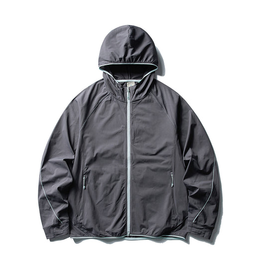 Damen Leichte Ripstop-Outdoor-Kapuzenjacke mit Raglanärmeln und Reißverschlusstaschen Nord Taschen