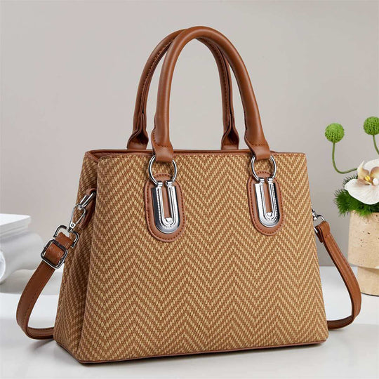 Damen elegante Handtasche mit modernem Zickzack-Muster und abnehmbarem Schulterriemen Nord Taschen