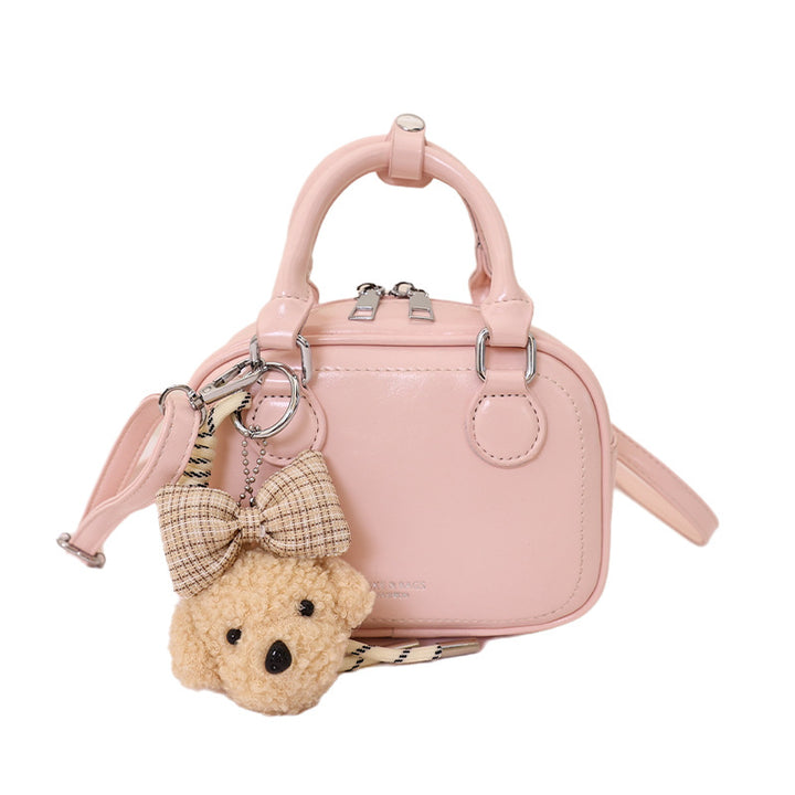 Damen Mini-Handtasche mit abnehmbarem Plüschanhänger Nord Taschen