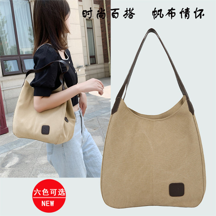 Damen Schultertasche aus strapazierfähigem Canvas mit eleganten Lederakzenten Nord Taschen