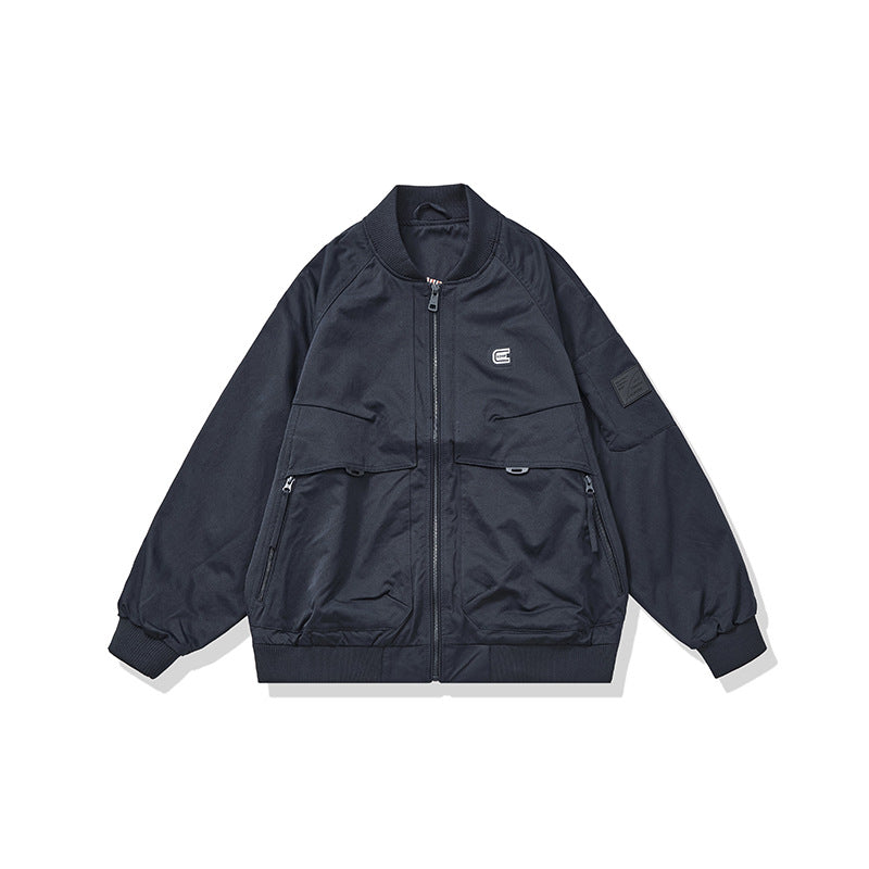 Unisex Kurz geschnittene Boxy-Bomberjacke im Utility-Look mit Frontreißverschluss, aufgesetzten Pattentaschen und Rippbündchen Nord Taschen