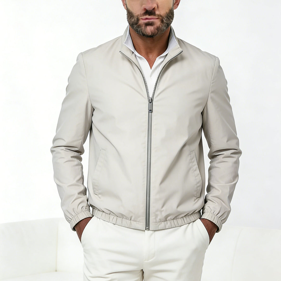 Herren Leichte Zip-Übergangsjacke mit Stehkragen und minimalen Nähten Nord Taschen