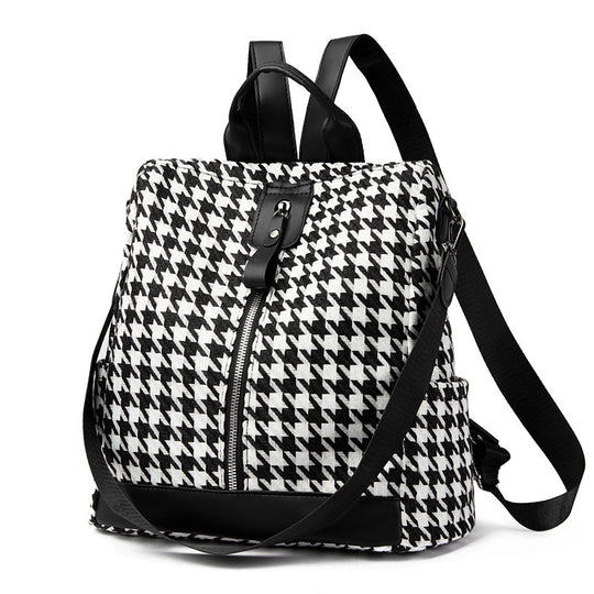 Damen Rucksacktasche mit stilvollem Hahnentrittmuster Nord Taschen