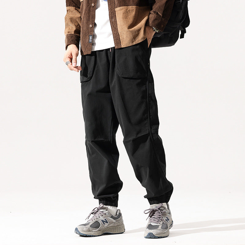 Herren Cargo-Jogginghose im Utility-Streetstyle mit Elastikbund, Tunnelzug und verstärkten Kniepaneelen Nord Taschen
