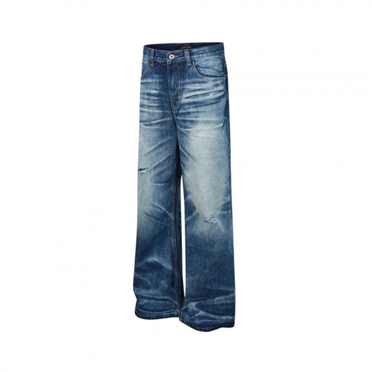 Damen taillenhohe Culotte-Jeans mit weitem Bein und ausgefransten Details Nord Taschen