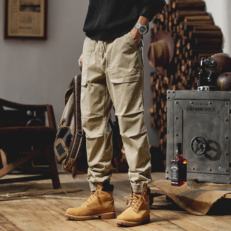 Herren Canvas‑Utility‑Jogger mit verstärkten Kniepaneelen, Klapptaschen und elastischem Knöchelsaum Nord Taschen