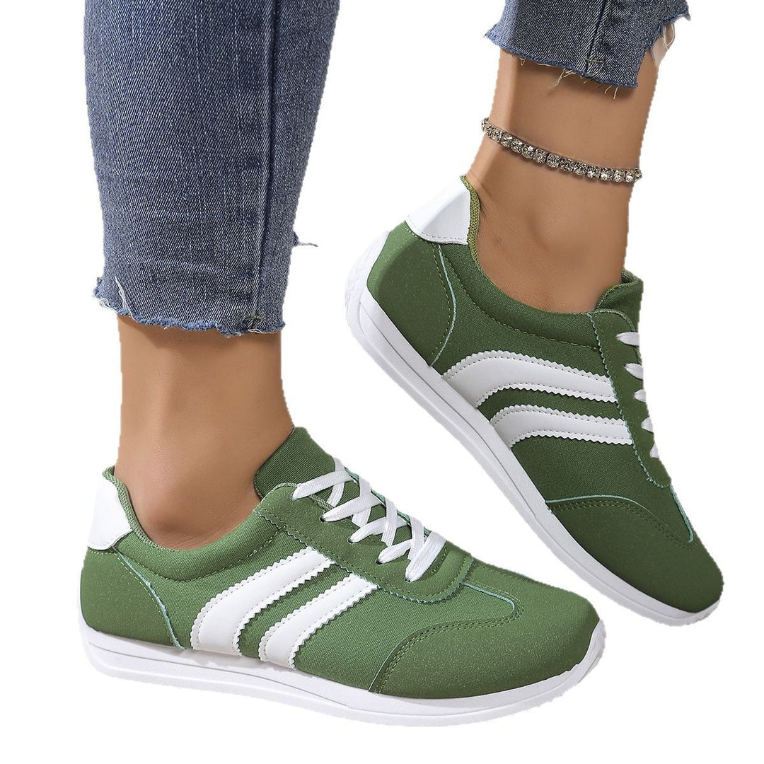 Damen  leichte Retro-Canvas-Sneaker mit gepolsterter Innensohle, flexibler Laufsohle und dezenter Streifen-Optik Nord Taschen
