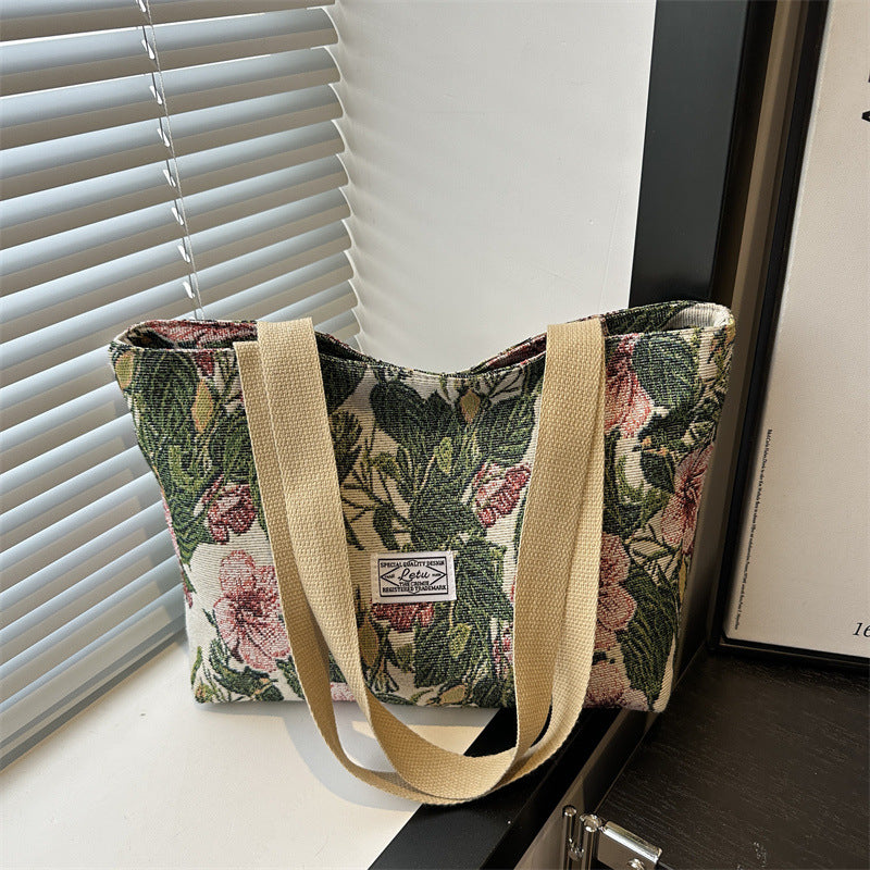 Damen Einkaufstasche mit floralem Design und robusten Trageriemen Nord Taschen