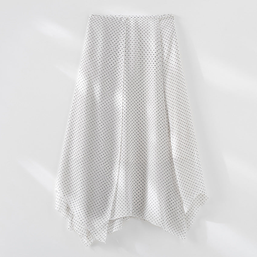 Damen Chiffon-Bluse mit Schleifenkragen, Pünktchenmuster und Biesen-Detail Nord Taschen
