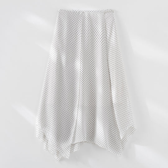 Damen Chiffonbluse mit Schleifenkragen, feinem Punktprint und dekorativen Falten Nord Taschen