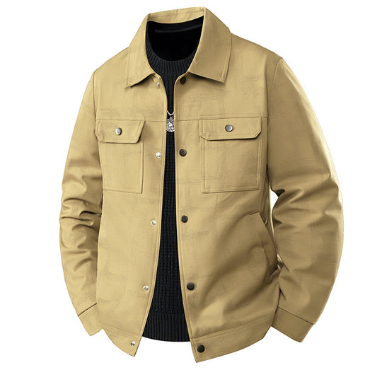 Herren Leichte Overshirt-Jacke mit dezenter Reptilprägung und Druckknopfverschluss Nord Taschen