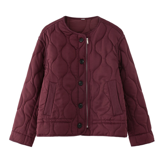 Damen Steppjacke mit rundem Steppmuster, Rundhals und Zwei-Wege-Reißverschluss Nord Taschen
