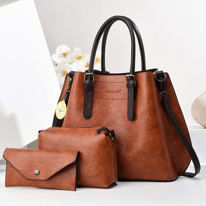 Damen Handtaschen-Set mit abnehmbarer Clutch und Kosmetiktasche Nord Taschen