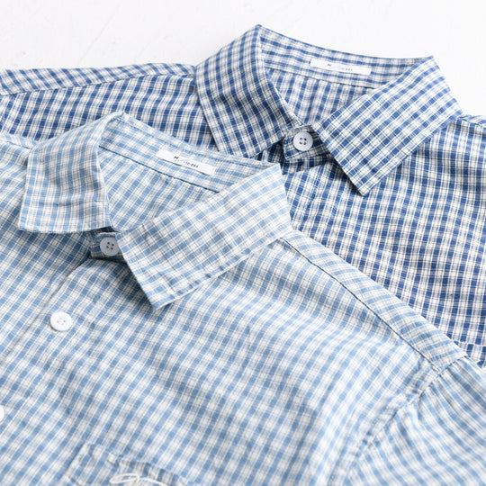 Herren Overshirt-Hemd im feinen Vichy-Karo aus weichem Baumwoll-Twill mit aufgesetzter Brusttasche Nord Taschen