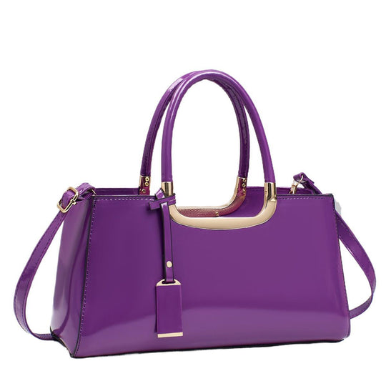 Damen elegante Handtasche mit glänzender Oberfläche und abnehmbarem Taschenschlüsselanhänger Nord Taschen