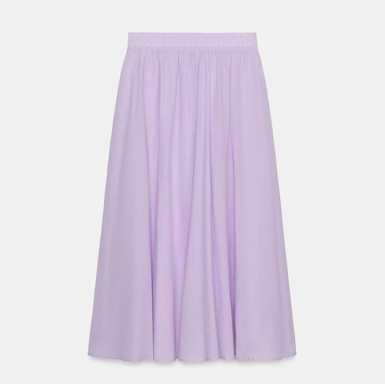 Damen Weicher A-Linien-Midirock mit elastischem Gummibund und fließender Chiffon‑Optik Nord Taschen