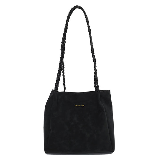 Damen Hobo-Tasche mit geflochtenem Tragegriff und weichem Veloursleder Nord Taschen