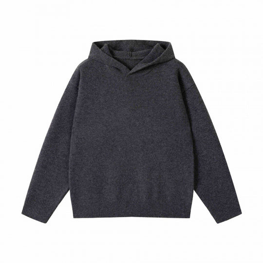 Unisex Oversize-Feinstrick-Kapuzenpullover mit Raglanärmeln und geripptem Saum Nord Taschen