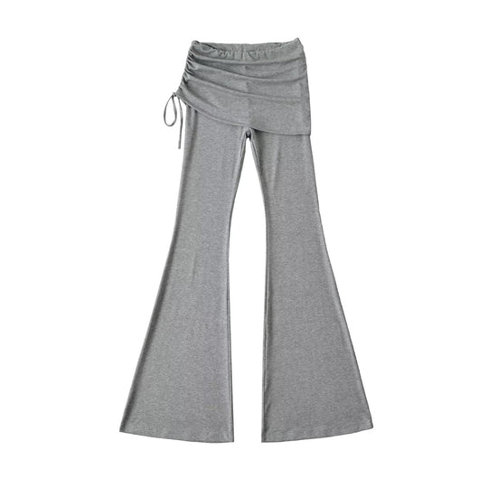 Damen Schlaghose mit integrierter Mini‑Rock‑Überlage und Kordelzug Nord Taschen