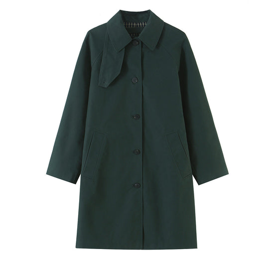 Damen Wasserabweisender Trench-inspirierter Mantel mit Hemdkragen und Eingrifftaschen Nord Taschen