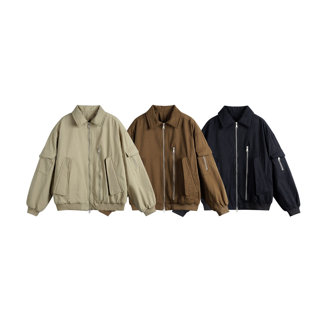 Unisex Boxy Utility-Blousonjacke mit Zip-Details und funktionalen Pattentaschen Nord Taschen