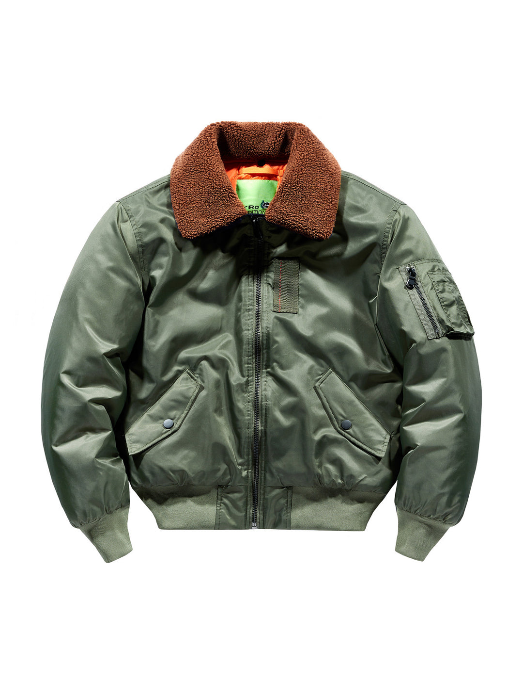 Herren Pilotenbomberjacke mit Teddykragen und Utility-Ärmeltasche Nord Taschen