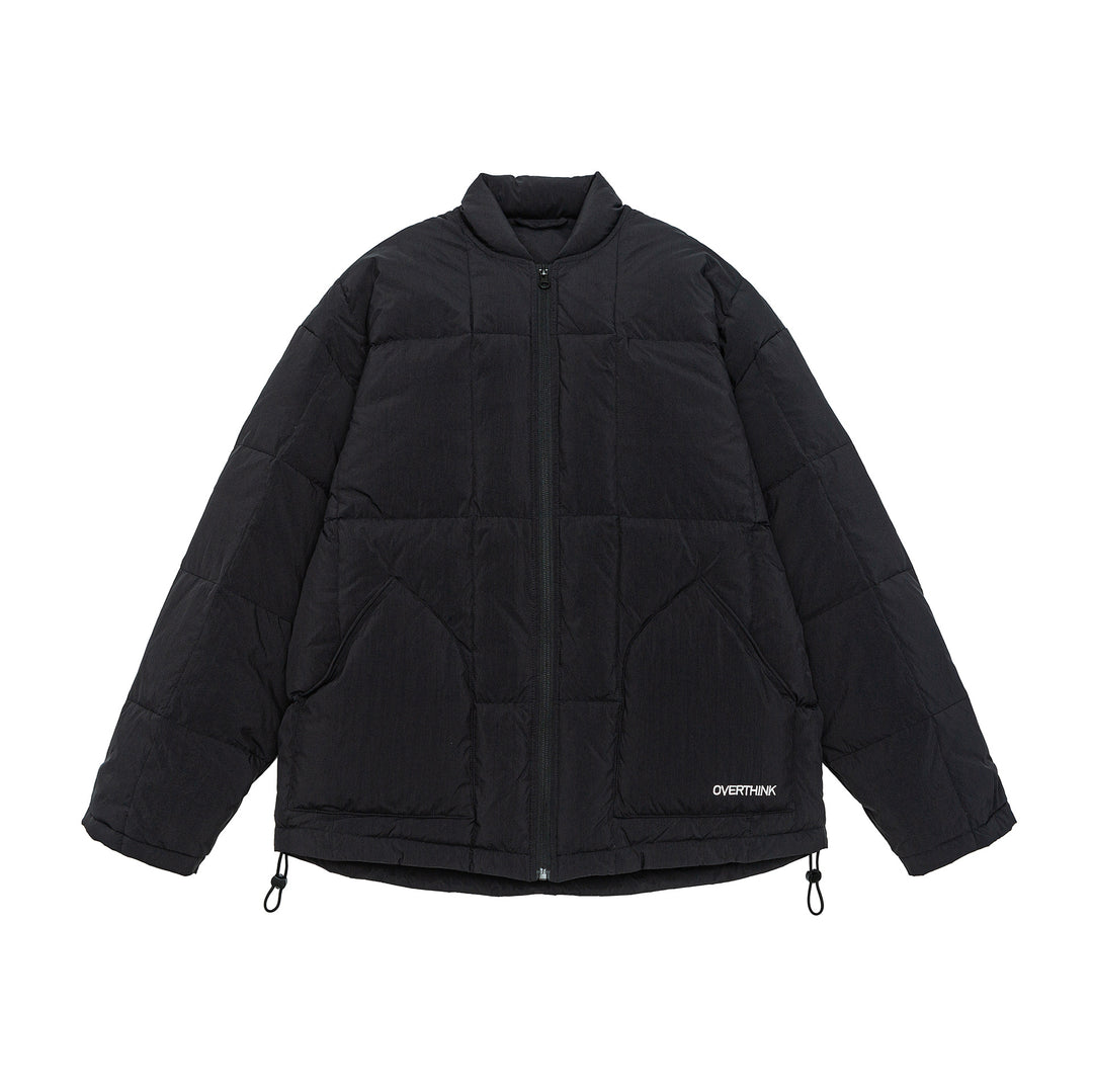 Herren Boxy gesteppte Isolationsjacke mit Stehkragen, Kordelzug und Logo-Applikation Nord Taschen