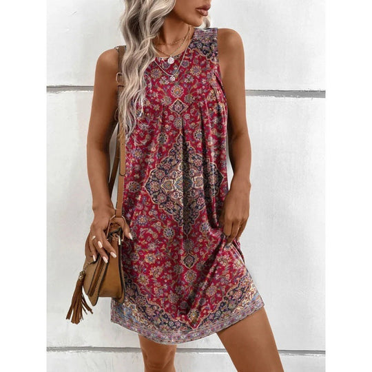 Damen Schmuckes Sommerkleid mit floralem Muster und weich fließendem Stoff