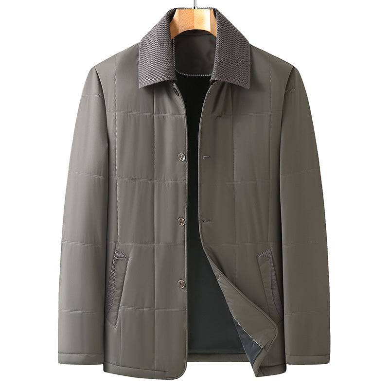 Herren Gepolsterte Übergangs-Thermohemdjacke mit Strickkragen und Eingrifftaschen Nord Taschen