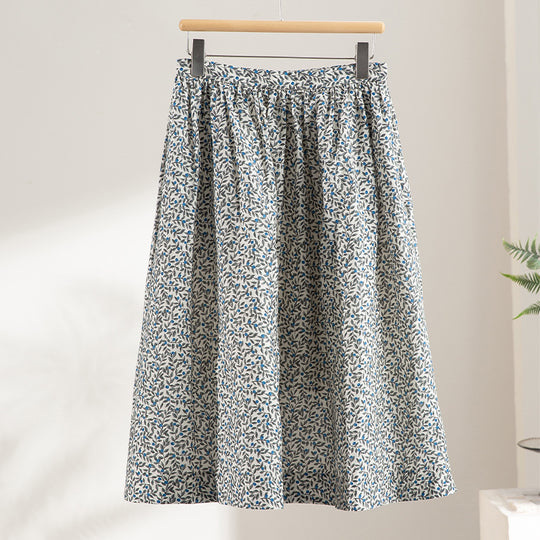 Damen Midirock mit Plissée‑Optik, gerafftem Bund und floralem Print Nord Taschen