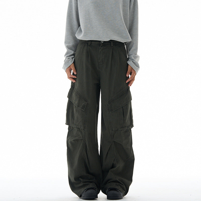 Damen weite Cargohose mit tiefem Schritt und aufgesetzten Taschen Nord Taschen