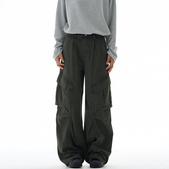 Damen weite Cargohose mit tiefem Schritt und aufgesetzten Taschen Nord Taschen