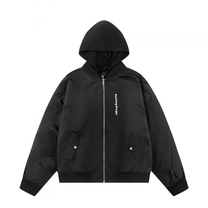 Unisex Oversize Kapuzen-Blousonjacke mit Rippbündchen und Pattentaschen Nord Taschen