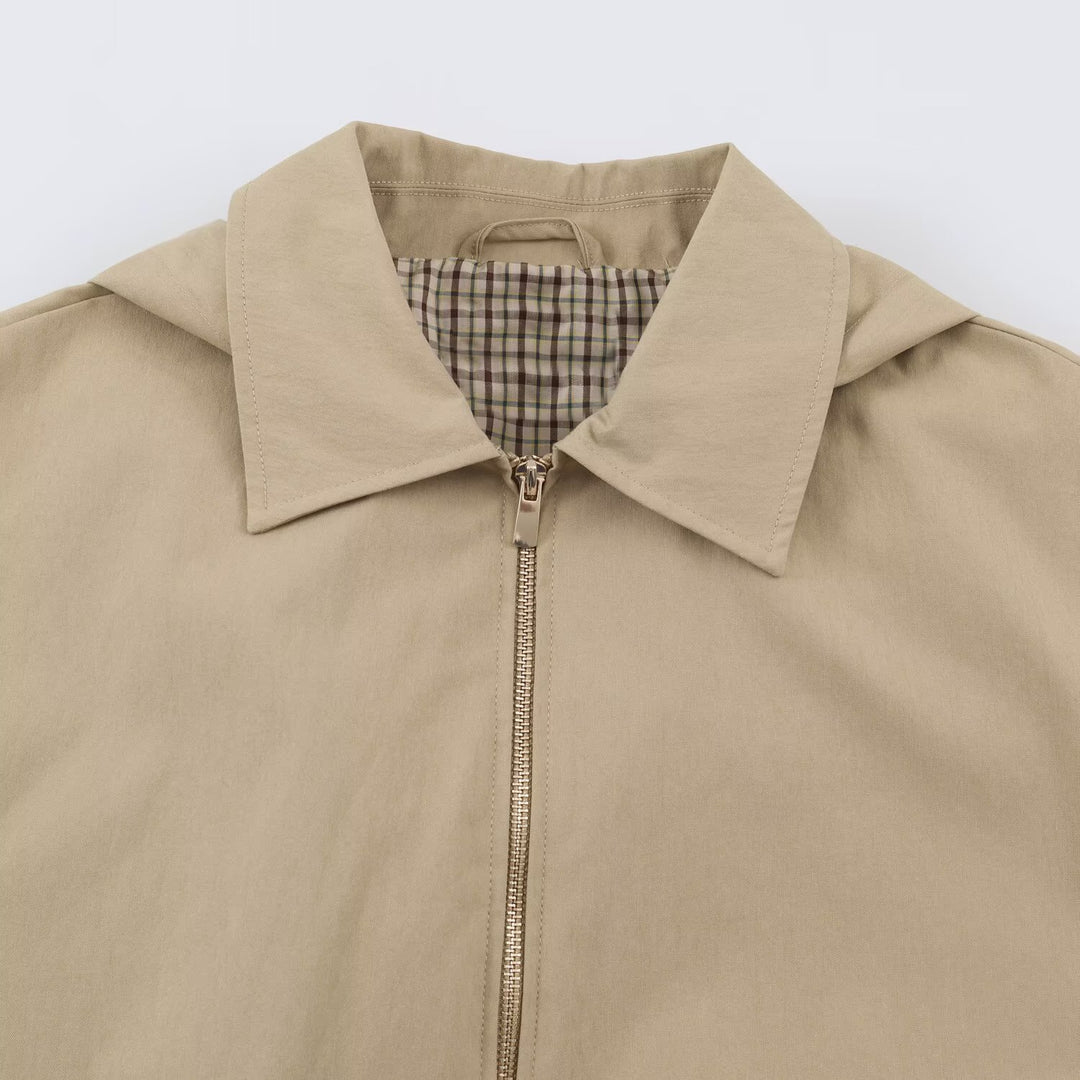 Damen Leichte Kapuzenjacke im Cropped-Oversize-Schnitt mit Tunnelzugsaum und verdecktem Reißverschluss Nord Taschen