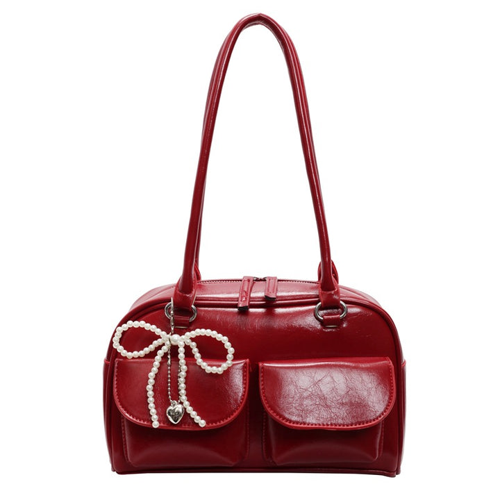 Damen modische Handtasche mit perlenbesetztem Anhänger und praktischen Fächern Nord Taschen