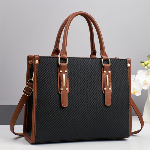 Damen hochwertige Handtasche mit luxuriösem Textilmuster und abnehmbaren Schulterriemen Nord Taschen