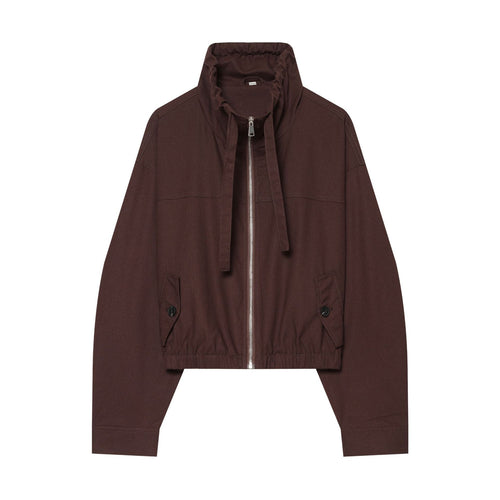 Damen Cropped Utility‑Blouson mit hohem Stehkragen, Tunnelzugbund und Pattentaschen Nord Taschen