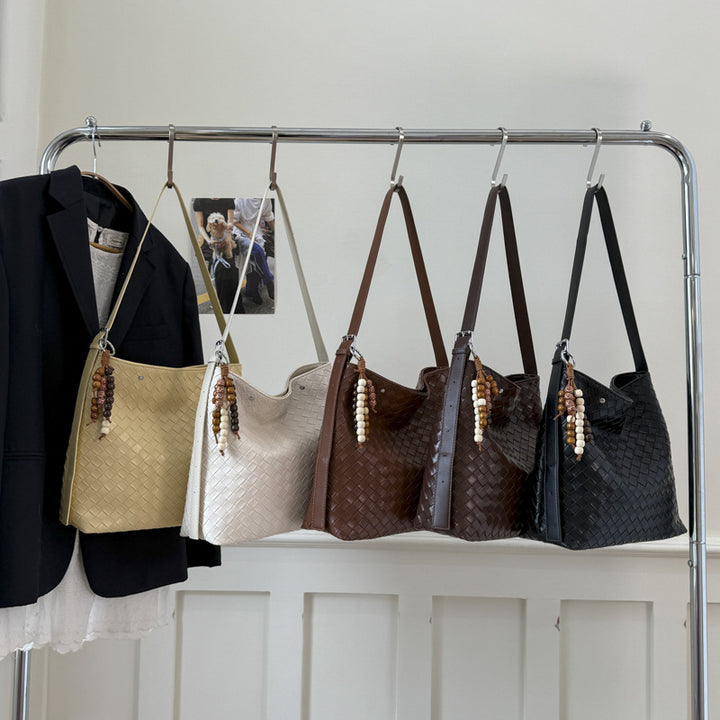 Damen Shopper Tasche mit strukturiertem Flechtmuster Nord Taschen