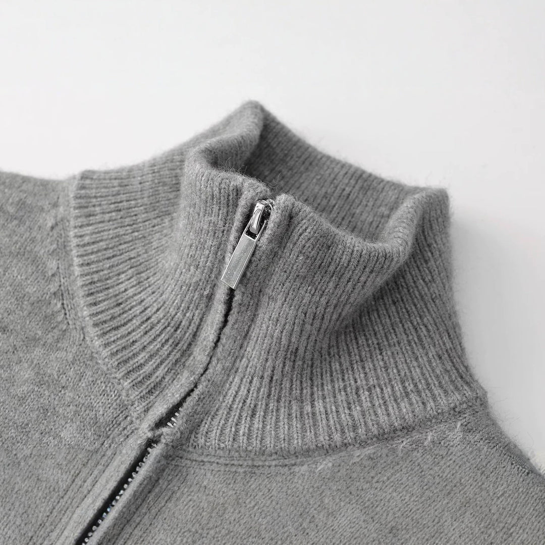 Damen Feinstrick-Zipcardigan mit hohem Stehkragen Nord Taschen