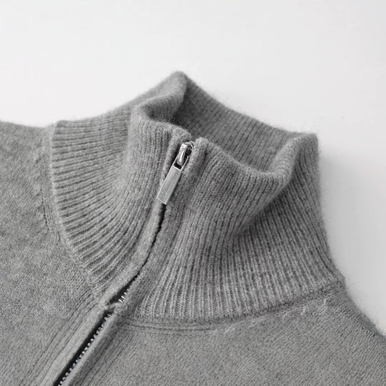 Damen Feinstrick-Zipcardigan mit hohem Stehkragen Nord Taschen